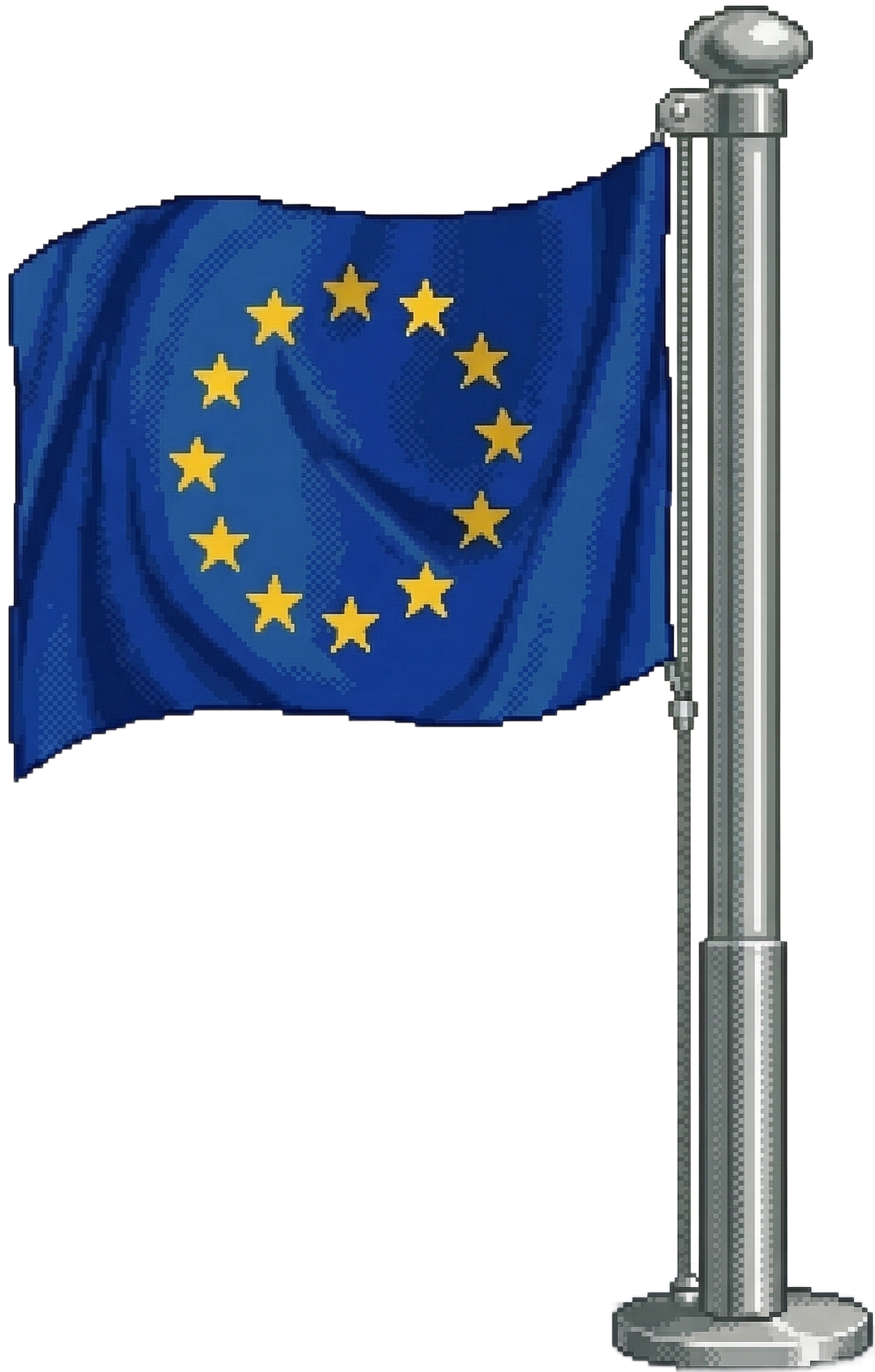 European Union flag on a pole with base